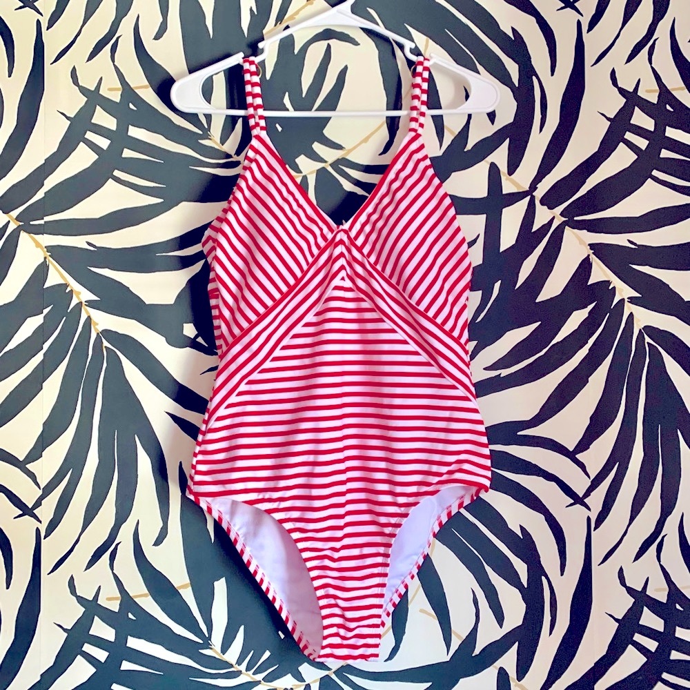 Red & White Striped Kona Sol Swimsuit